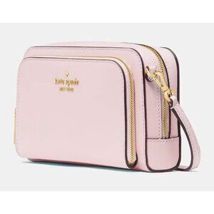 S Kate Spade Stacie Dual Zip Crossbody Bag Pale Lilac Leather KG036 NWT $259